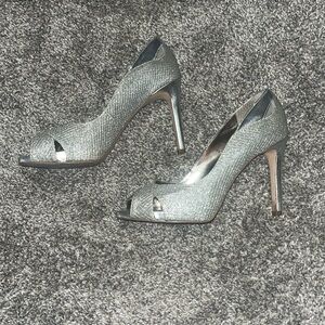 Alfani Silver Sparkling Heels Size 6.